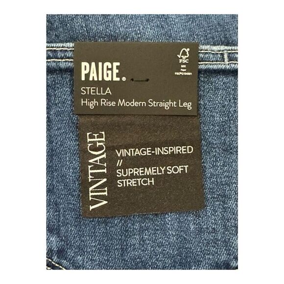 NEW PAIGE Women’s Size 14 (32) Stella Straight Soleil Destructed NWT - Picture 3 of 9